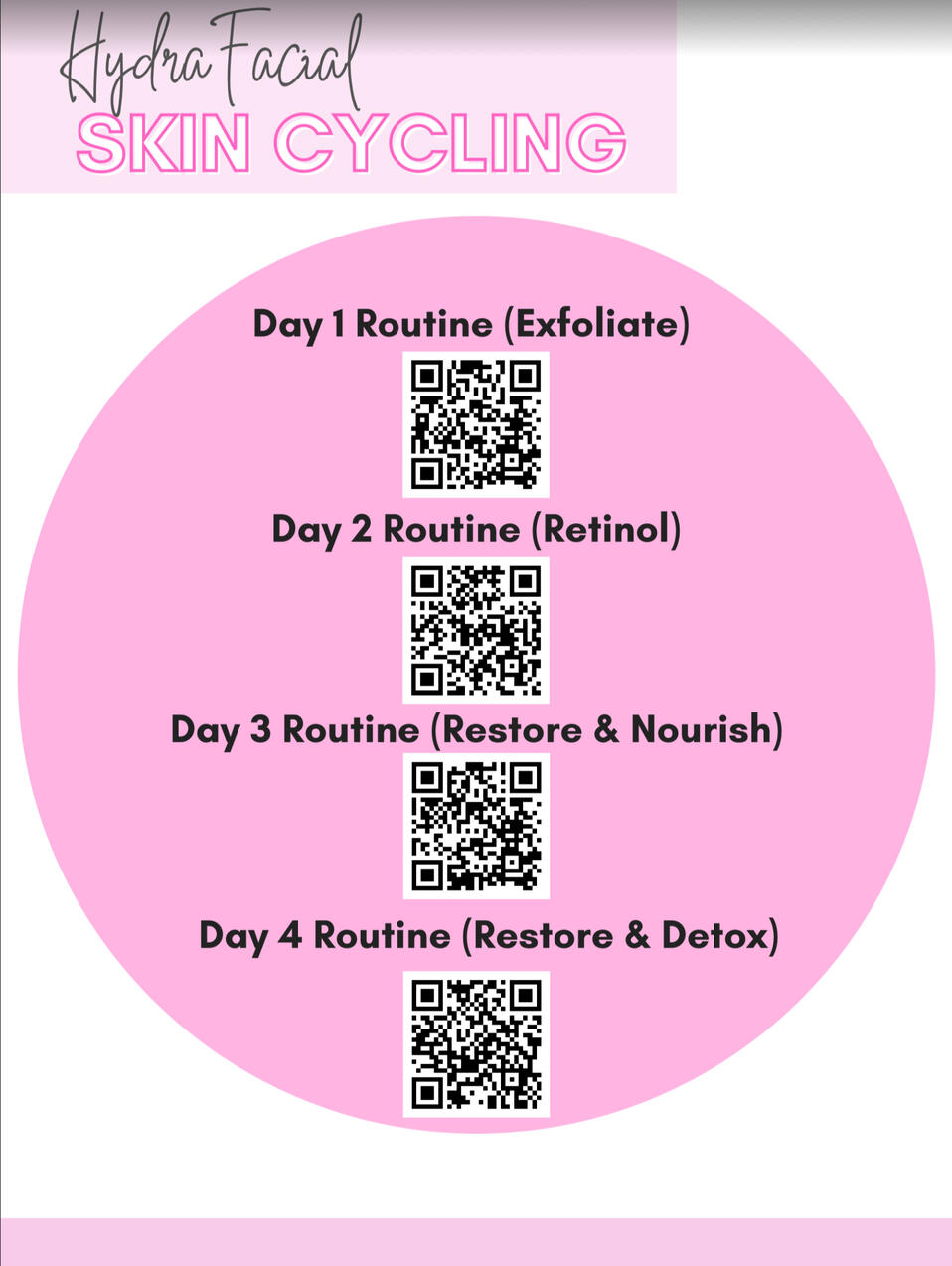 Skin Cycling Routine QR Codes Skin Cycling Routine QR Codes
